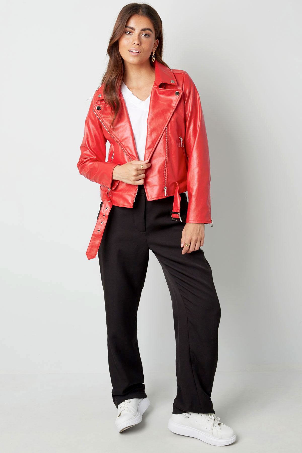 PU leather jacket - red h5 Picture11